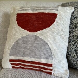 Bobby Berk Luxury Hand Woven Geometric Pattern Throw Pillow Clay